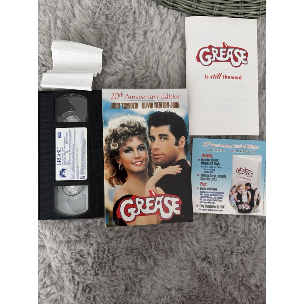 Grease (VHS, 1998, 20th Anniversary Edition) with Copy Original Screen Script